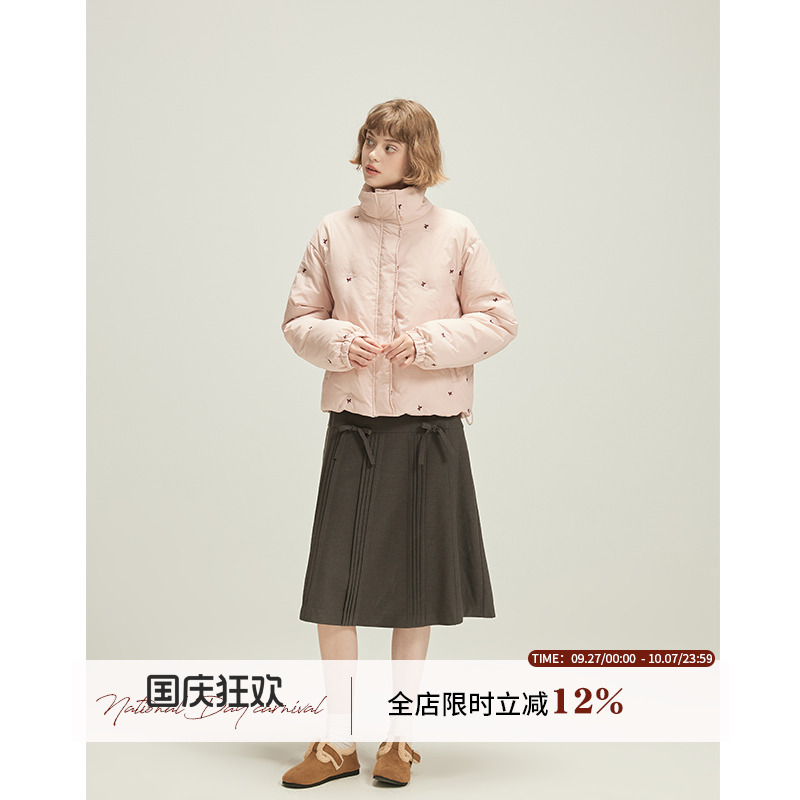 小个子韩版甜美碎花羽绒外套