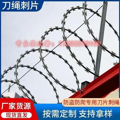 不锈钢刀片刺绳刺丝滚笼防护网刺网带刺铁丝防盗防爬刺围墙防爬网