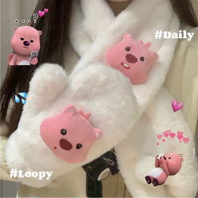 loopy帽子三件套围巾手套冬季