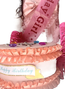 网红拍照芭比公主爱心钻石手套礼仪带生日派对聚会美少女自拍装饰