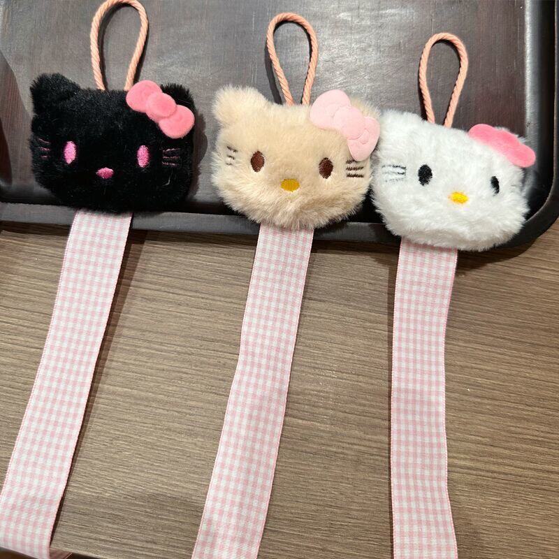 可爱kt猫发夹收纳带壁挂绳发饰发卡带HelloKitty头饰整理夹子