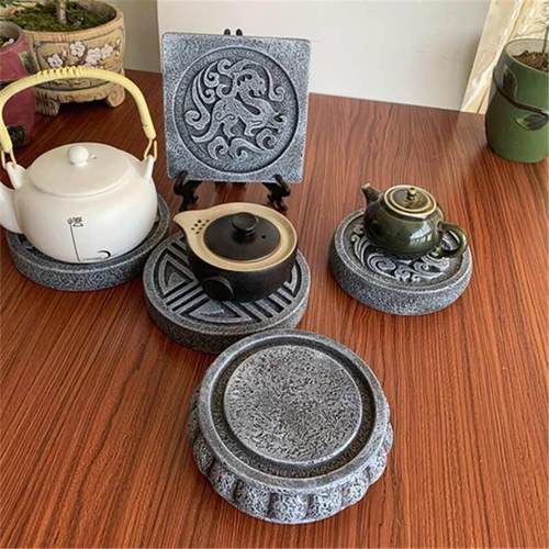 中国风茶托壶承干炮台杯托壶垫复古底座，炭炉垫