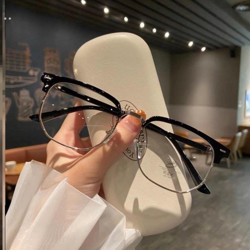 儿童防蓝光眼镜护眼小孩女小红书同款眉线斯文理工男半框眼镜近视