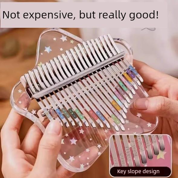 水晶透明卡林巴21音儿童和女孩17音便携式初学者手指钢琴流行