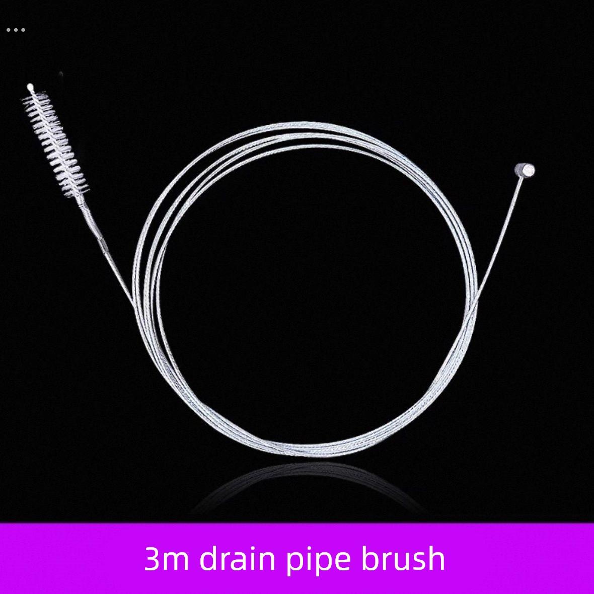 细长毛刷浴缸下水道头发清理器小孔疏通管道浴室勾毛发软铁丝神器