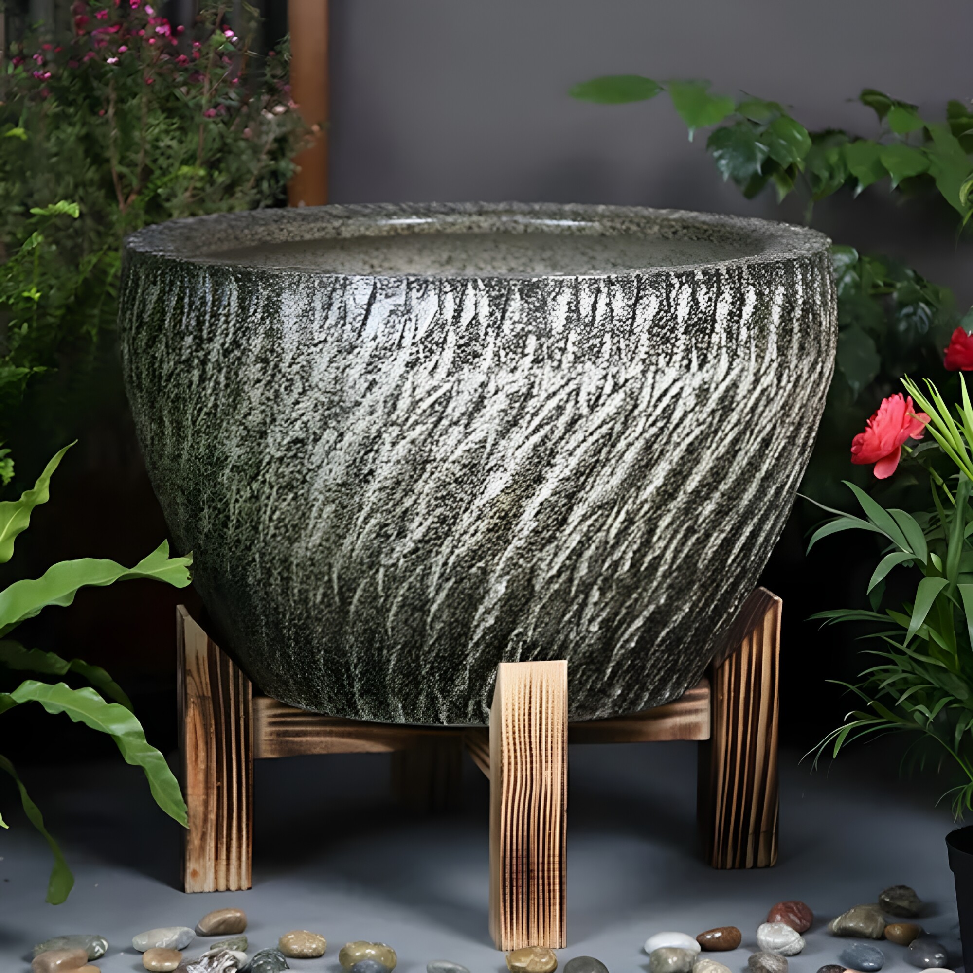 青花陶瓷缸手养金鱼缸庭院水缸荷花盆碗莲缸家用睡莲大缸古法鱼缸