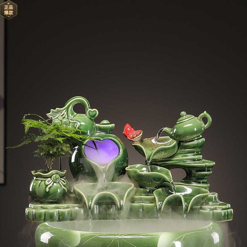 陶瓷流水摆件循环水鱼缸增氧过滤