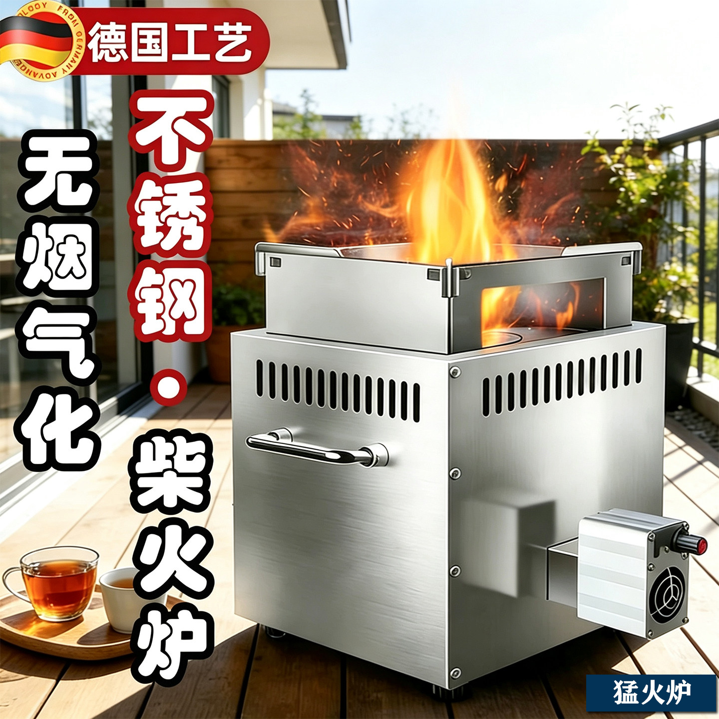 新型气化无烟柴火炉户外野炊炉