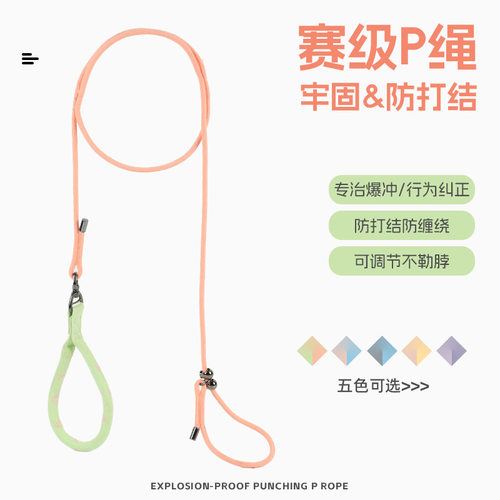 赛级P绳P链狗狗牵引绳训犬狗绳大中小型犬通用外出遛狗链子防打结
