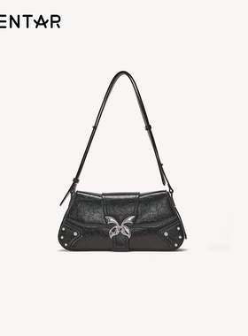 OMENTAR欧蒙特机车包斜挎包女真皮小众设计秋冬新款手提单肩腋下