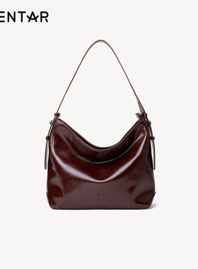 OMENTAR欧蒙特棒球hobo包女小众真皮手提单肩斜挎大容量通勤包包