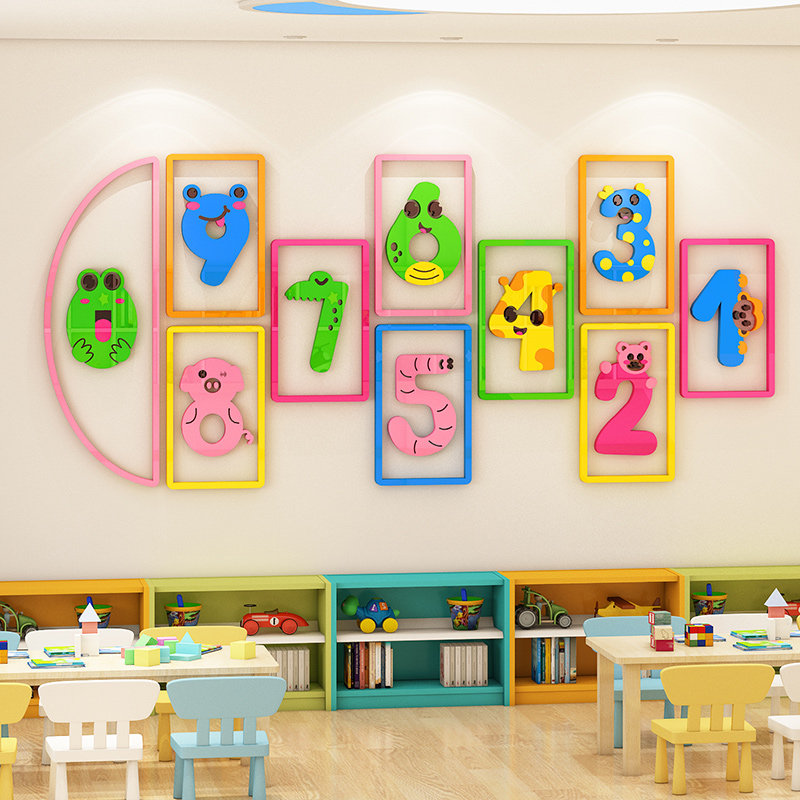 幼儿园教室墙面装饰环创主题墙布置认识数字墙贴纸卡通创意半成品