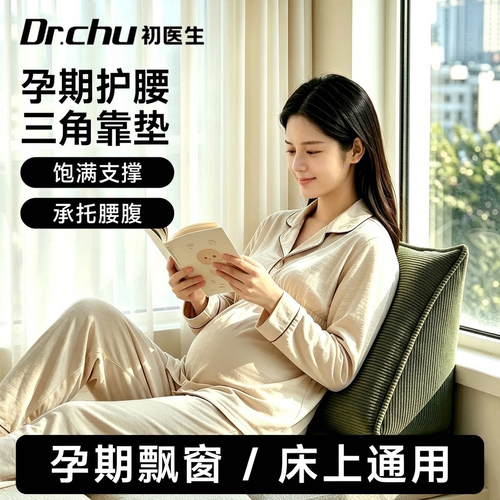 猫孕妇护腰腰靠久坐不累腰可拆洗图片