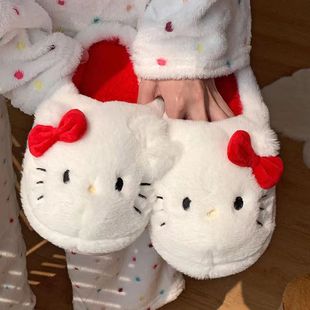 可爱猫咪棉拖鞋 女士加厚秋冬防滑居家宿舍棉拖网红ins踩屎感保暖