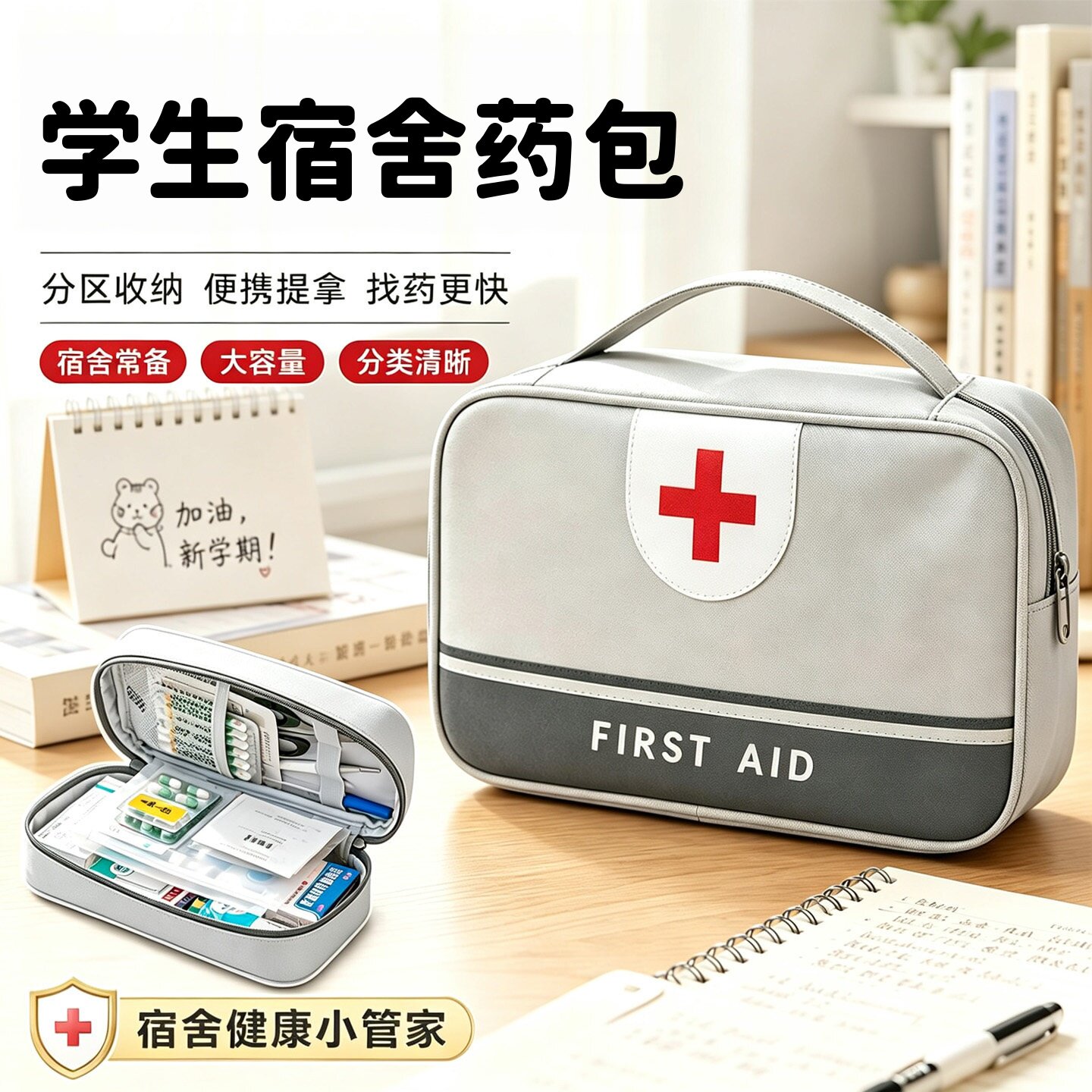 学生宿舍便携随身药品收纳包图片