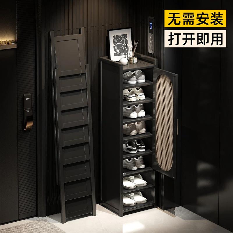 免安装鞋柜家用门口可折叠收纳柜一体靠墙玄关柜入户门多层鞋架子