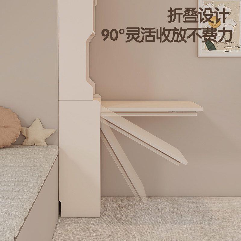 实木折叠吧台桌餐边柜一体小户型家用客厅沙发旁隔断多功能办公桌图片