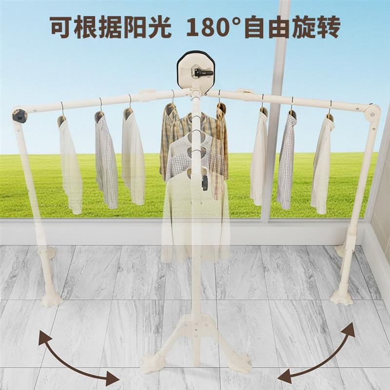 吸盘晾衣架折叠阳台伸缩晾衣杆落地强力玻璃晒被子神器室内多功能图片