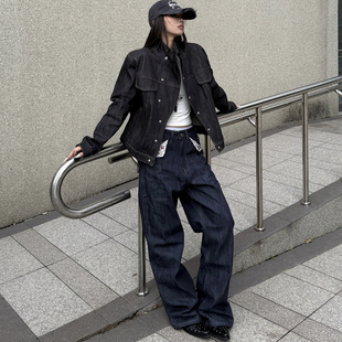 短宽原牛硬挺宽松牛仔夹克外套 14.5进口斜领经典 August rain