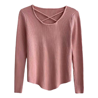 长袖打底衫针织衫修身圆领洋气