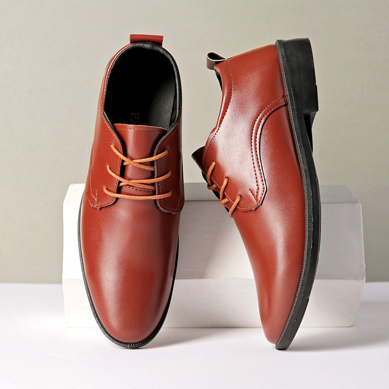 英伦男士休闲商务正装皮鞋男鞋婚鞋百搭单鞋工作鞋青年轻便春秋款