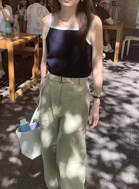 LEROBE现货韩国东大门夏日多巴胺内搭无袖上衣螺纹质感吊带背心女