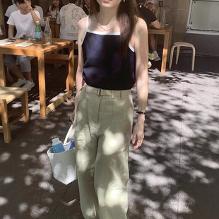 LEROBE现货韩国东大门夏日多巴胺内搭无袖上衣螺纹质感吊带背心女