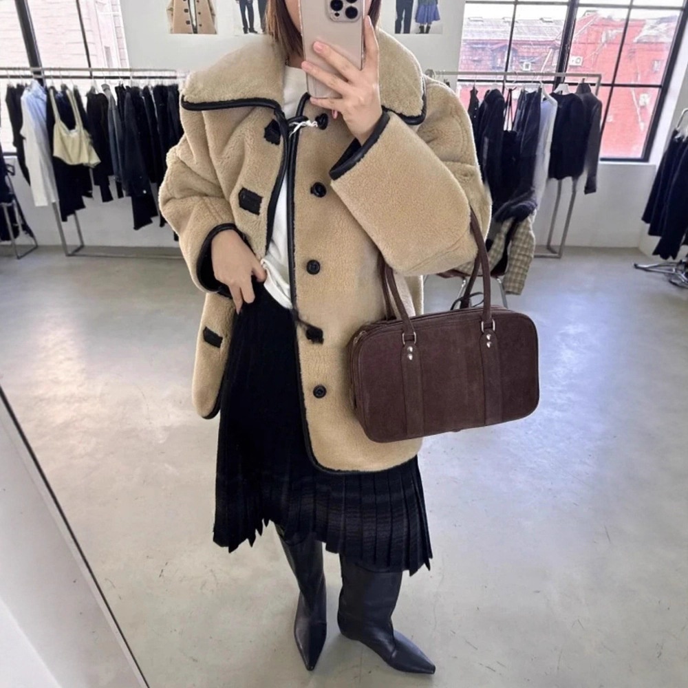 LOWCLASSIC两面穿翻领羊毛夹克