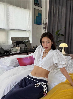 jennie款 25春款attends韩国东大门直筒宽松百搭气质松紧腰休闲裤