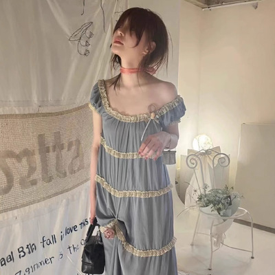 韩国freckle蕾丝花边蛋糕裙长裙