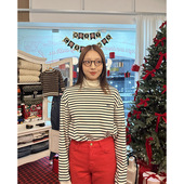 GROVE现货26春款 韩国东大门宽松显瘦百搭条纹高领内搭打底长袖 T恤