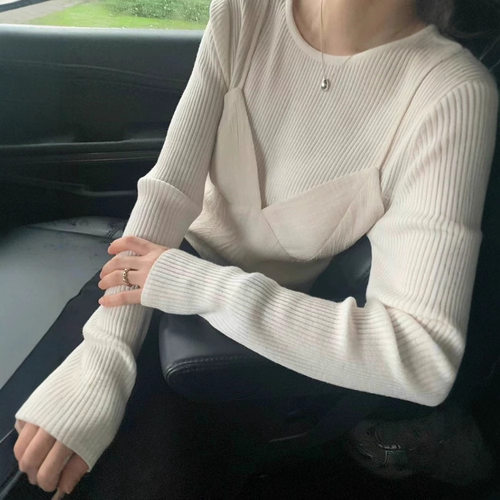百搭内搭修身系带背心女V领叠穿