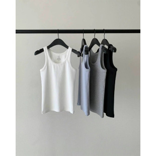 ounce现H25夏款 显瘦圆领百搭打底吊带背心 韩国东大门纯色简约修身