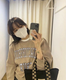 款 短款 车静媛同款 百搭复宽松显瘦落肩袖 卫衣女 现H25韩版 GROVE经典