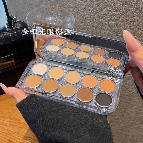 POTO十色眼影哑光自然易上色低饱和郁金香韩系氛围感持妆眼影盘女