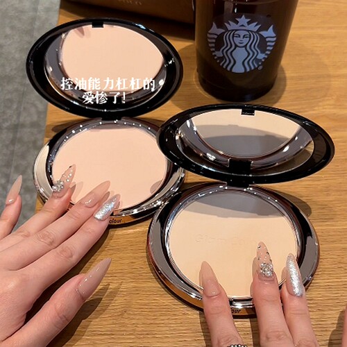 GlamColour21克大粉饼！绒雾定焦粉饼轻透控油自然色上班通勤哑光