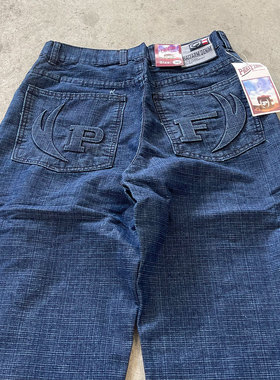 殿堂老OG美式街头90s复古直筒大阔腿oldschool嘻哈风格PF牛仔长裤