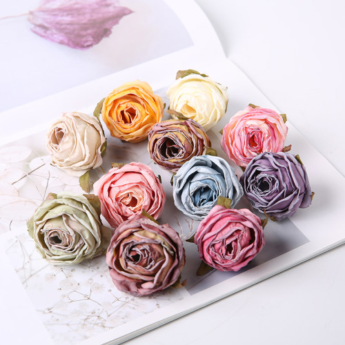 绢花diy手作材料烧边玫瑰花头