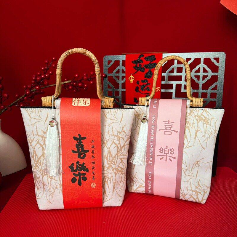 马年中国风复古新年礼袋竹节袋空袋装礼品实用送客户长辈礼物袋