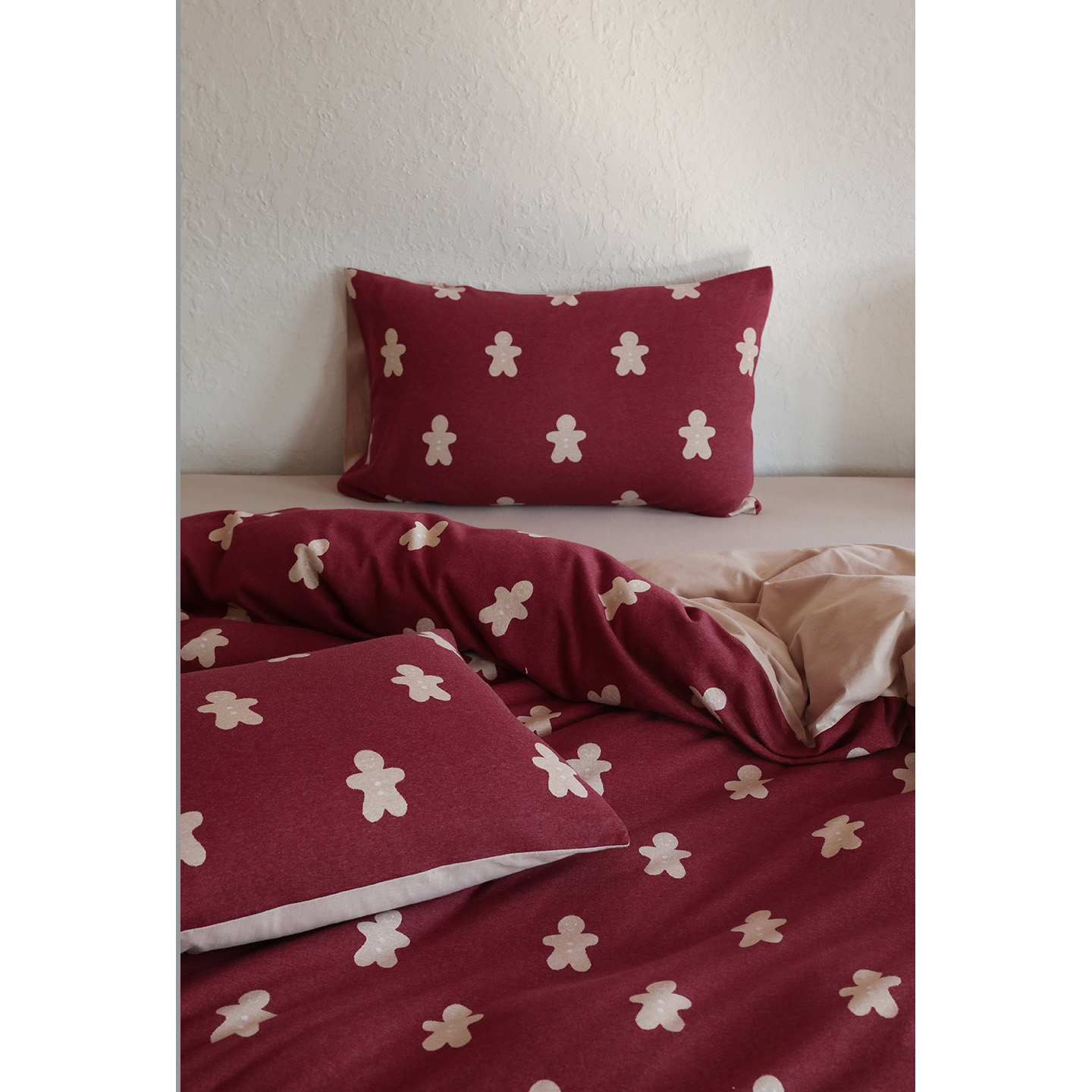 姜饼人秋冬卡通色织提花四件套