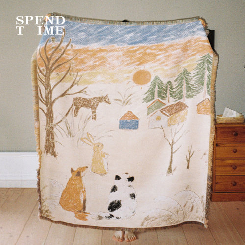 Spendtime中古草原针织装饰毯