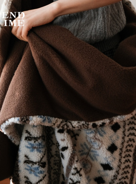 Spendtime费尔岛羊毛混纺双面毛毯秋冬保暖加厚盖毯单人午休毯