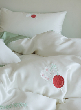 花时间生活卡通小兔刺绣被套床品凉感60S兰精天丝春夏床单四件套