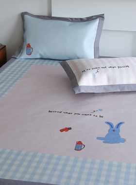 花时间生活原创新品可爱兔子印花空调软席可折叠夏季清爽冰丝凉席