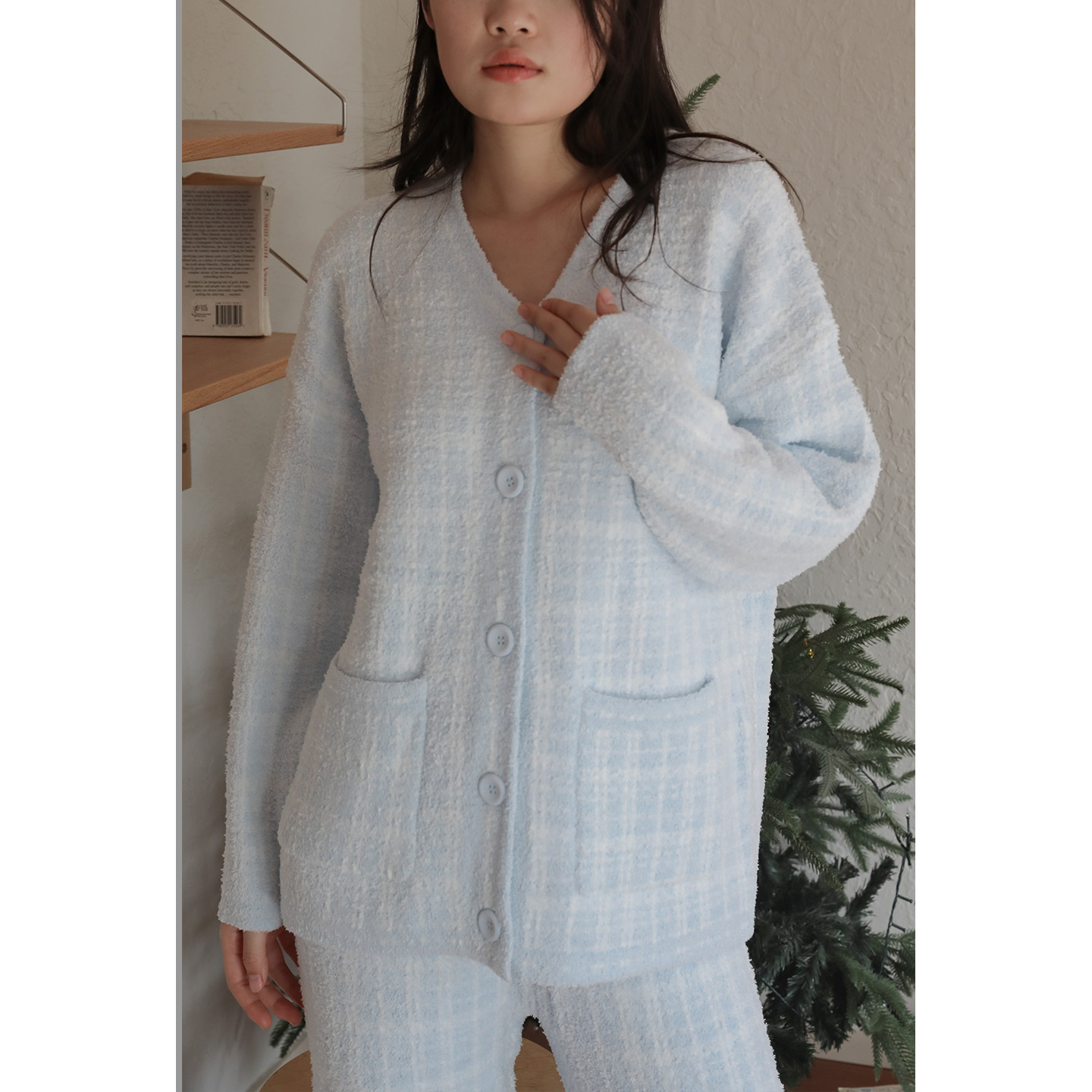 半边绒加厚少女家居服