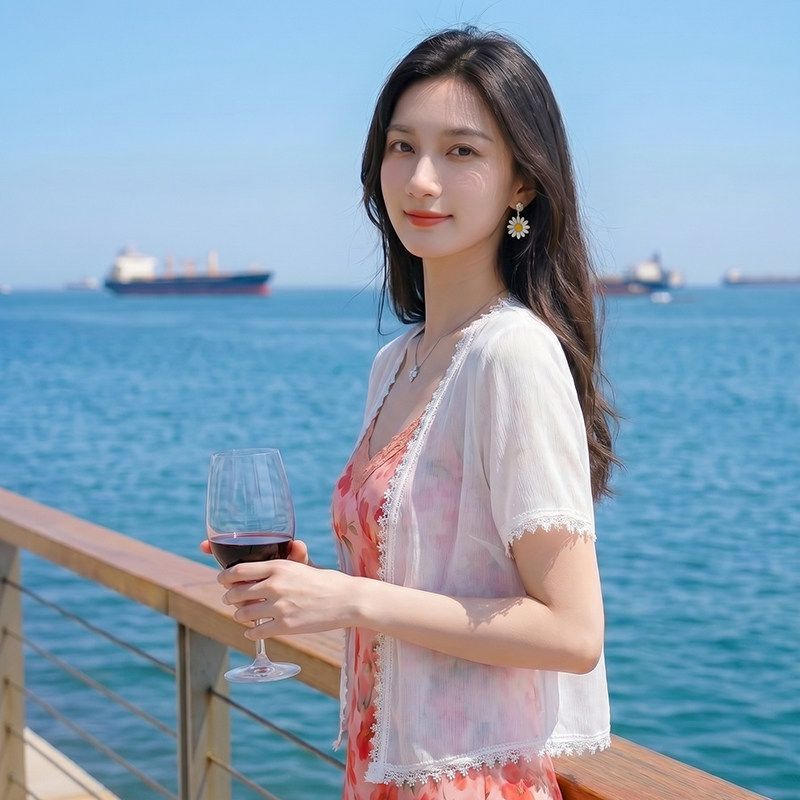 白色雪纺衫女夏季2026新款披肩女外搭配裙子的上衣短袖罩衫小外套