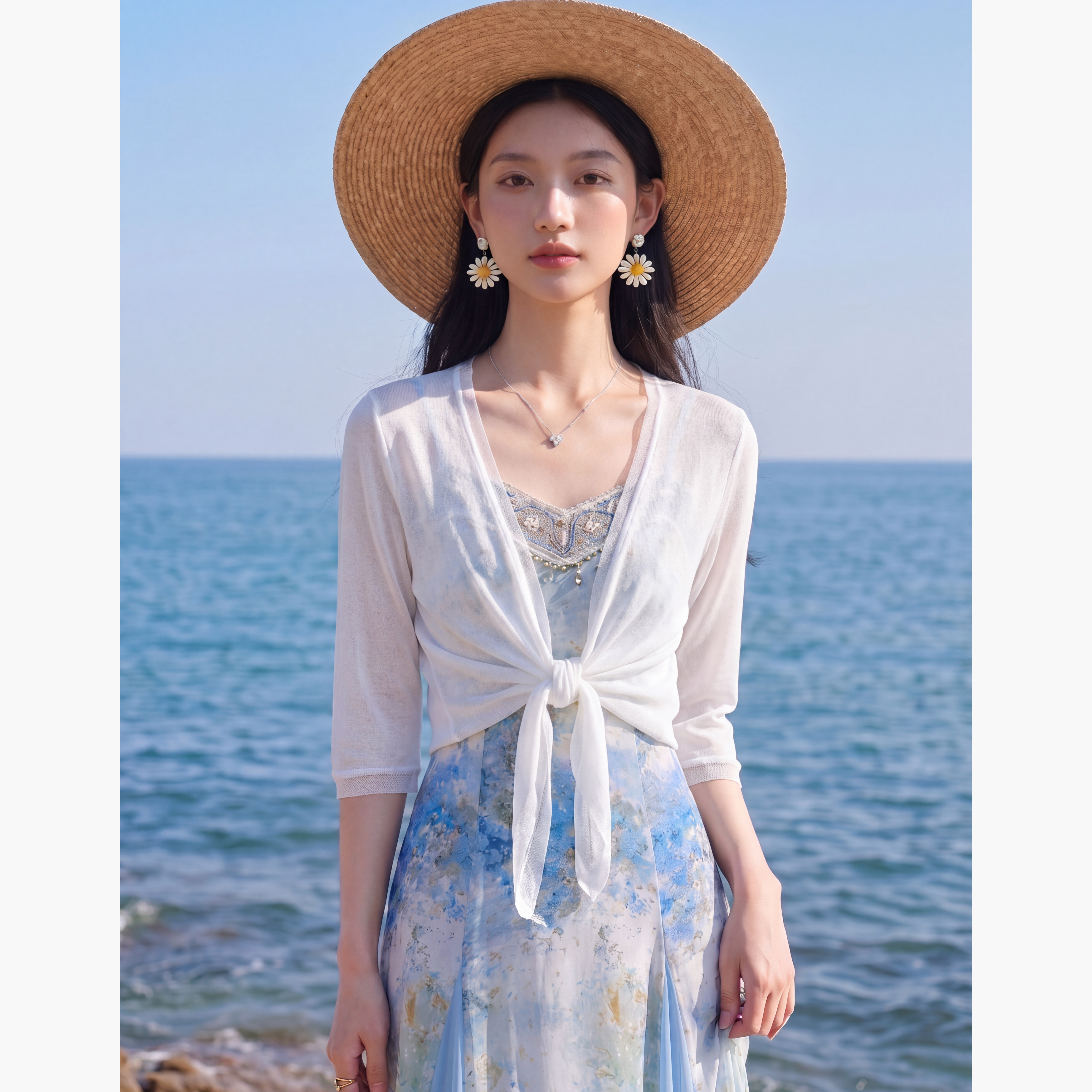 针织外搭开衫女夏季薄款罩衫上衣图片