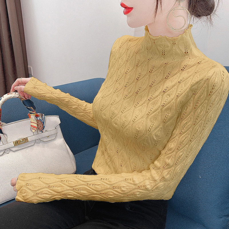 毛衣打底衫女秋装2026新款女装薄款长袖修身半高领针织衫秋冬上衣