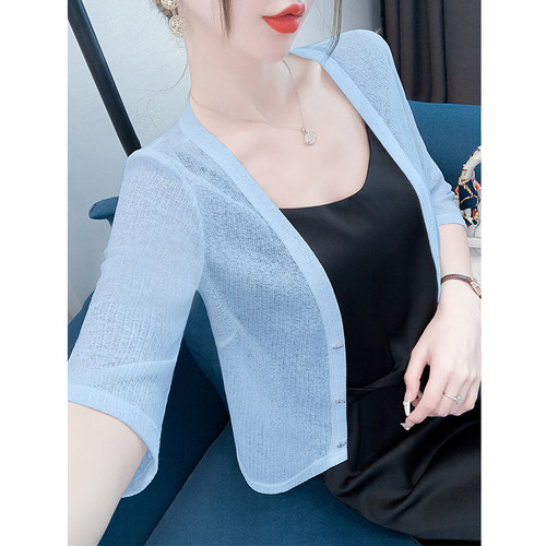 开衫薄款女罩衫针织衫上衣外套