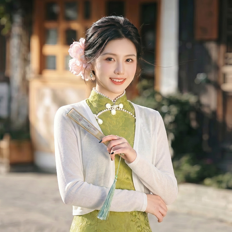 针织外搭开衫女夏季薄款罩衫上衣图片